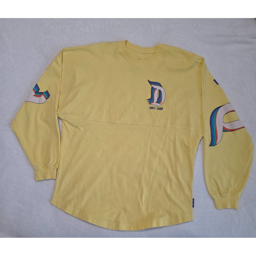 Disneyland Resort Spirit Jersey Yellow Retro Logo Long Sleeve Shirt Adult S